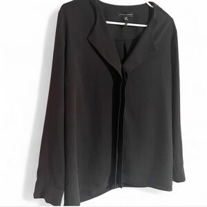 Dannii Minogue Classic Black Blouse With Button Sleeves Size 14P